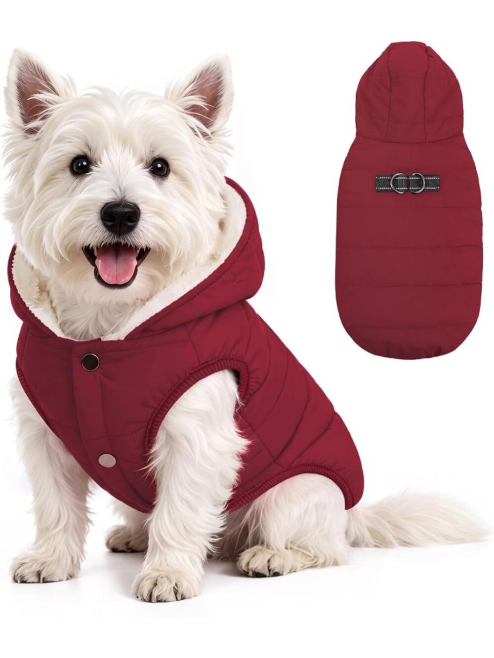 Cozy Waterproof Dog Winter Coat with Harness, Fleece Lined, Windproof Vest for